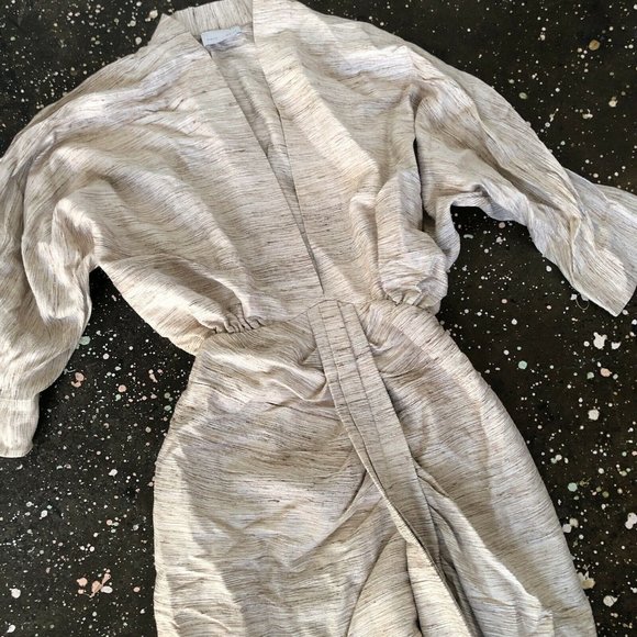 Piece of White Audrey Dress Beige Silk Kaftan 36/4 NWOT $729 - Picture 6 of 7